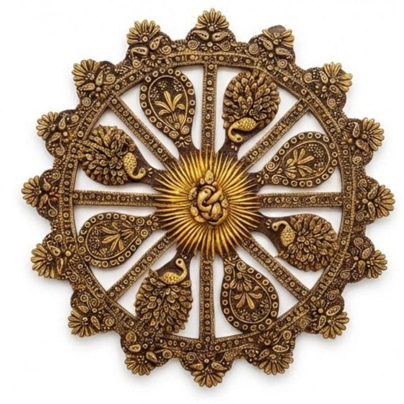 Handmade Ceramic Ganesha Mandala Wall Art